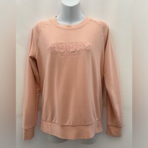 Adidas Pink Crew Neck Sweater Casual Athletic Wear #A2
